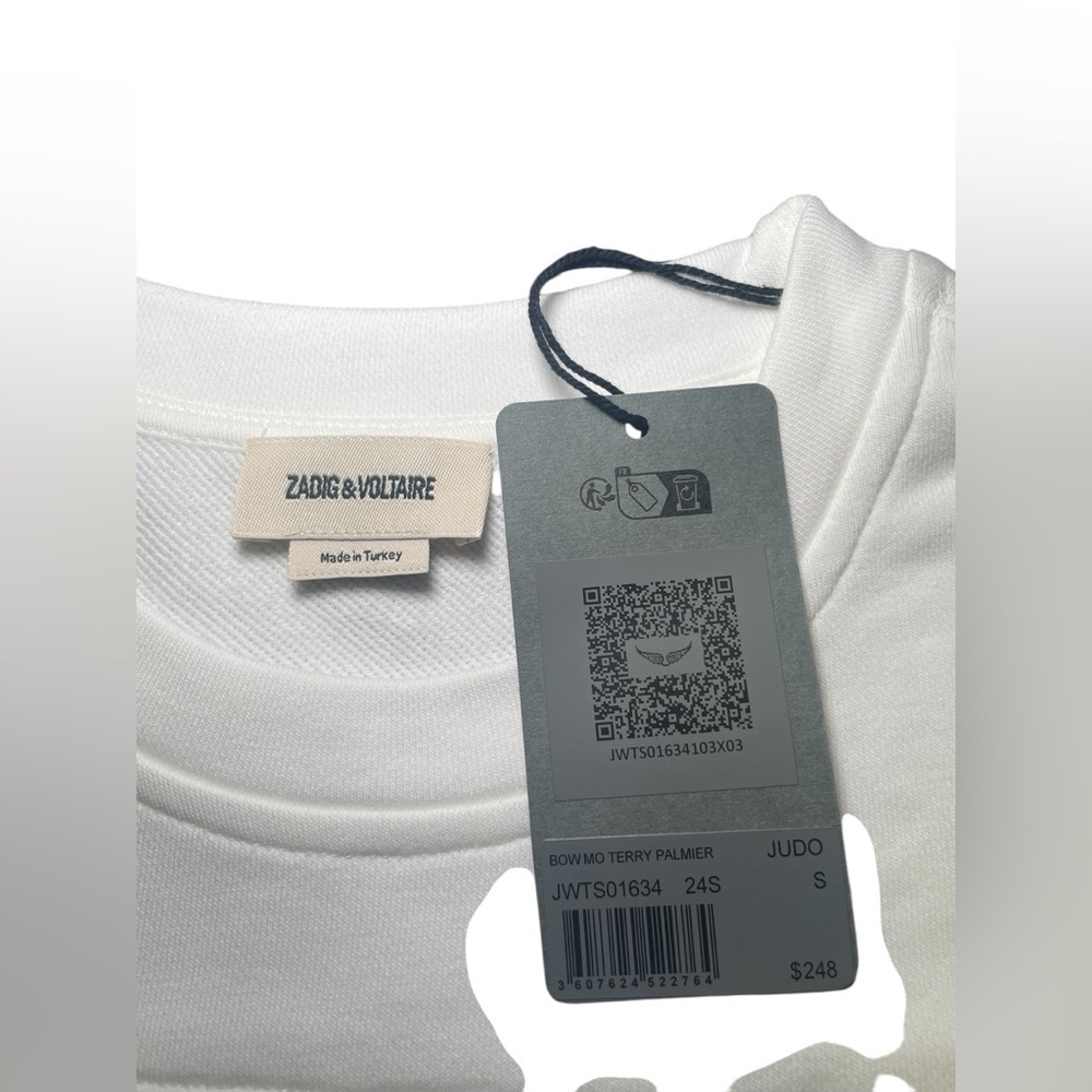 Zadig & Voltaire New NWT Terry Palmer Cotton Blend Tee Size Small - Picture 5 of 6